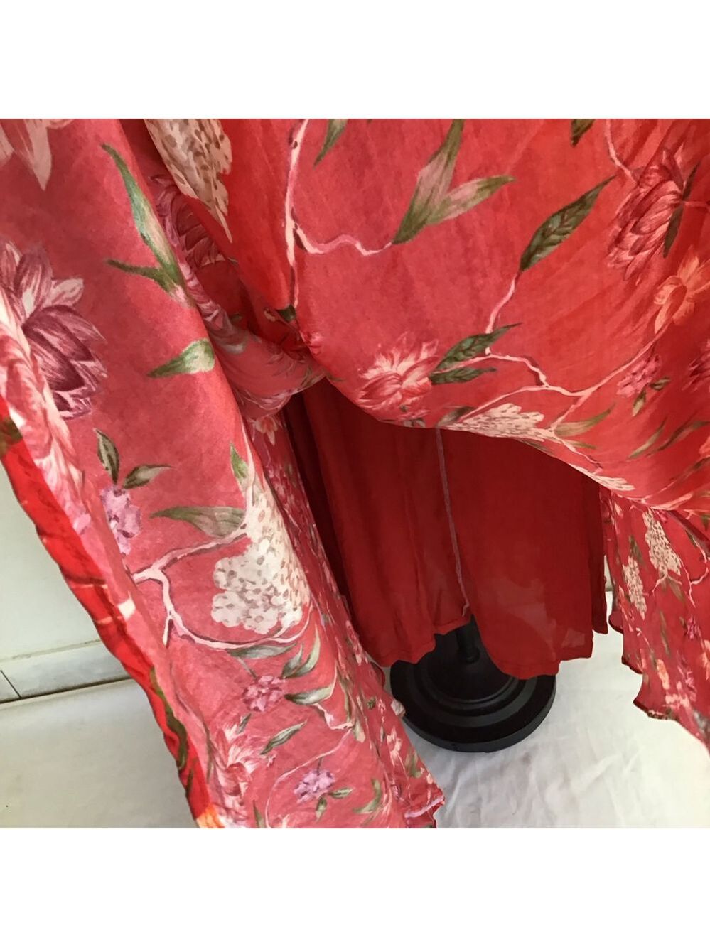 Susan by Sangeeta Women Elegant Flowing Red Floral Maxi Dress M - Picture 7 of 15